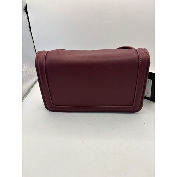 Nwt Badgley Mischka Wine Pleated Vegan Leather Small  Cross Body Bag - Picture 2 of 6